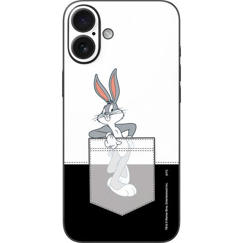 Looney Tunes Bugs Bunny Black White iPhone 16 Plus Skin